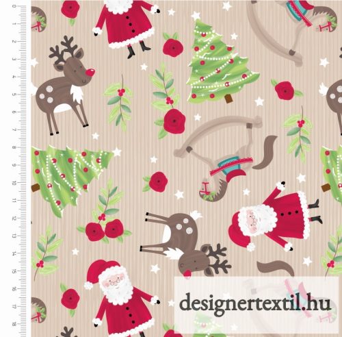 Dogs Mint (Freddie & Friends Christmas) - designer quilt cotton 