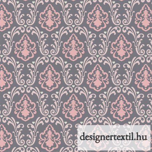 Damask mintás pamutvászon (Gray With Love Divine Damask)