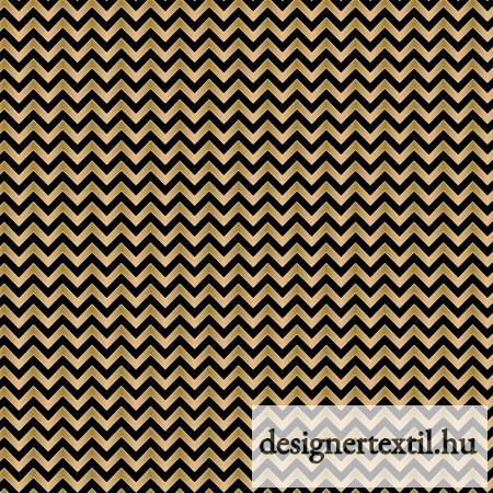Chevron fekete-arany pamutvászon (Black Metallic Gold Nightfall Chevron)