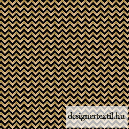 Chevron fekete-arany pamutvászon (Black Metallic Gold Nightfall Chevron)