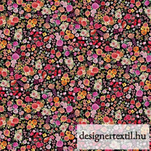 Sew Floral Small Floral Black - Timeless Treasures
